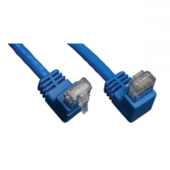 Tripp Lite Down-Angle Cat6 Gigabit Molded UTP Ethernet Cable (RJ45 Right-Angle Down M to RJ45 M), Blue, 0.91 m