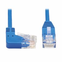 Tripp Lite Right-Angle Cat6 Gigabit Molded Slim UTP Ethernet Cable (RJ45 Right-Angle M to RJ45 M), Blue, 3 ft. (0.91 m)