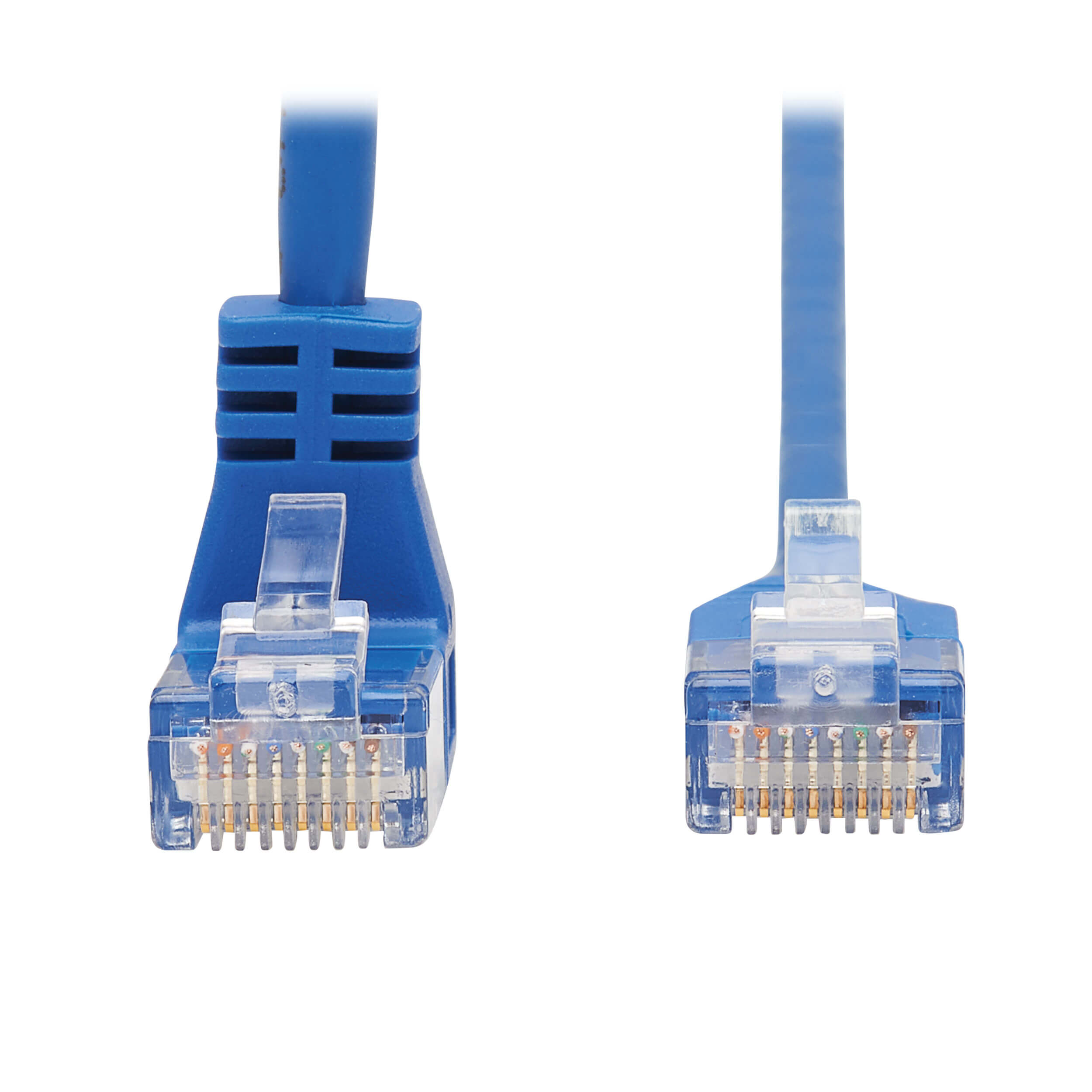 Tripp Lite Down-Angle Cat6 Gigabit Molded Slim UTP Ethernet Cable (RJ45 Right-Angle Down M to RJ45 M), Blue, 5 ft. (1.52 m) - Image 3