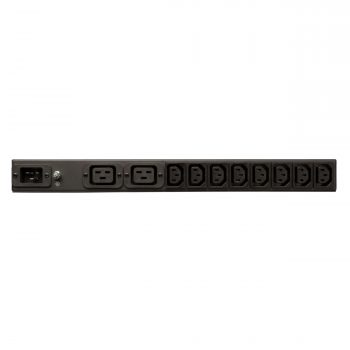 Tripp Lite 1.6?3.8kW Single-Phase 100?240V Basic PDU, 14 Outlets (12 C13 & 2 C19), C20 with L6-20P Adapter, 12 ft. Cord, 1U Rack-Mount - Image 3