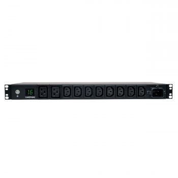 Tripp Lite 3.8kW Single-Phase Metered PDU, 200/220/230/240V Outlets (8 C13, 2 C19) IEC-309 16A Blue, 8ft Cord, 1U Rack-Mount, TAA - Image 4