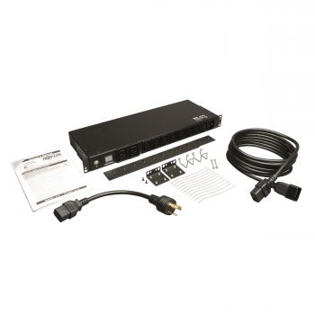Tripp Lite 3.2-3.8kW Single-Phase Metered PDU, 200-240V (8 C13 & 2 C19), C20 / L6-20P Adapter, 12ft Cord, 1U Rack-Mount, TAA - Image 6