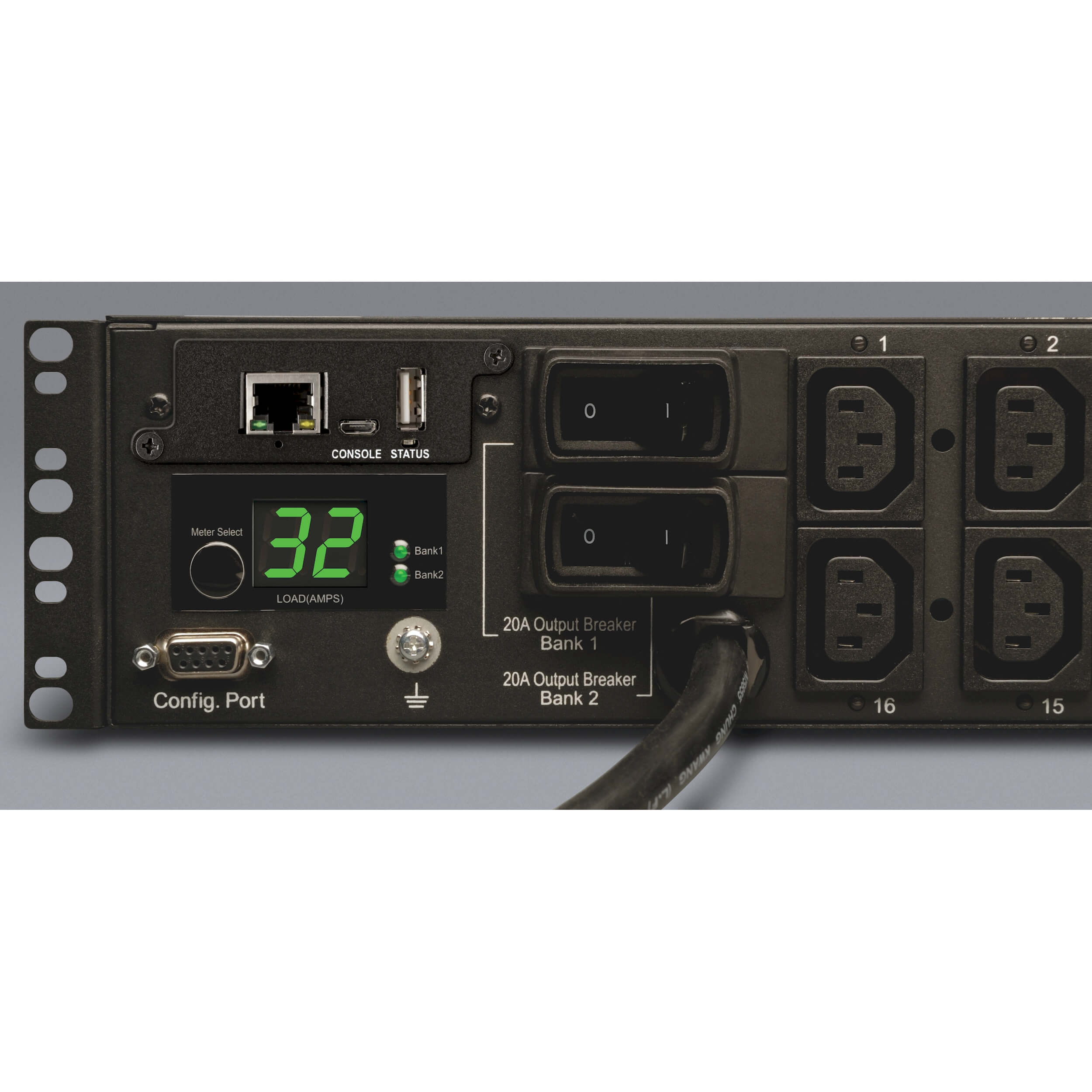Tripp Lite 7.4kW Single-Phase Switched PDU, LX Platform Interface, 230V Outlets (16-C13), IEC-309 Blue 230V 32A, 3.6m Cord, 2U Rack-Mount, TAA - Image 4