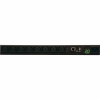 Tripp Lite 3.2-3.8kW Single-Phase Monitored PDU, 208/220/230/240V Outlets (8-C13), C20/L6-20P Adapter, 8ft Cord, 1U Rack-Mount; TAA Compliant