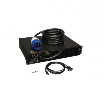 Tripp Lite 7.4kW Single-Phase Monitored PDU with LX Platform Interface, 230V Outlets (12-C13, 4-C19), IEC-309 32A Blue, 12ft Cord, 2U Rack-Mount, TAA - Image 7