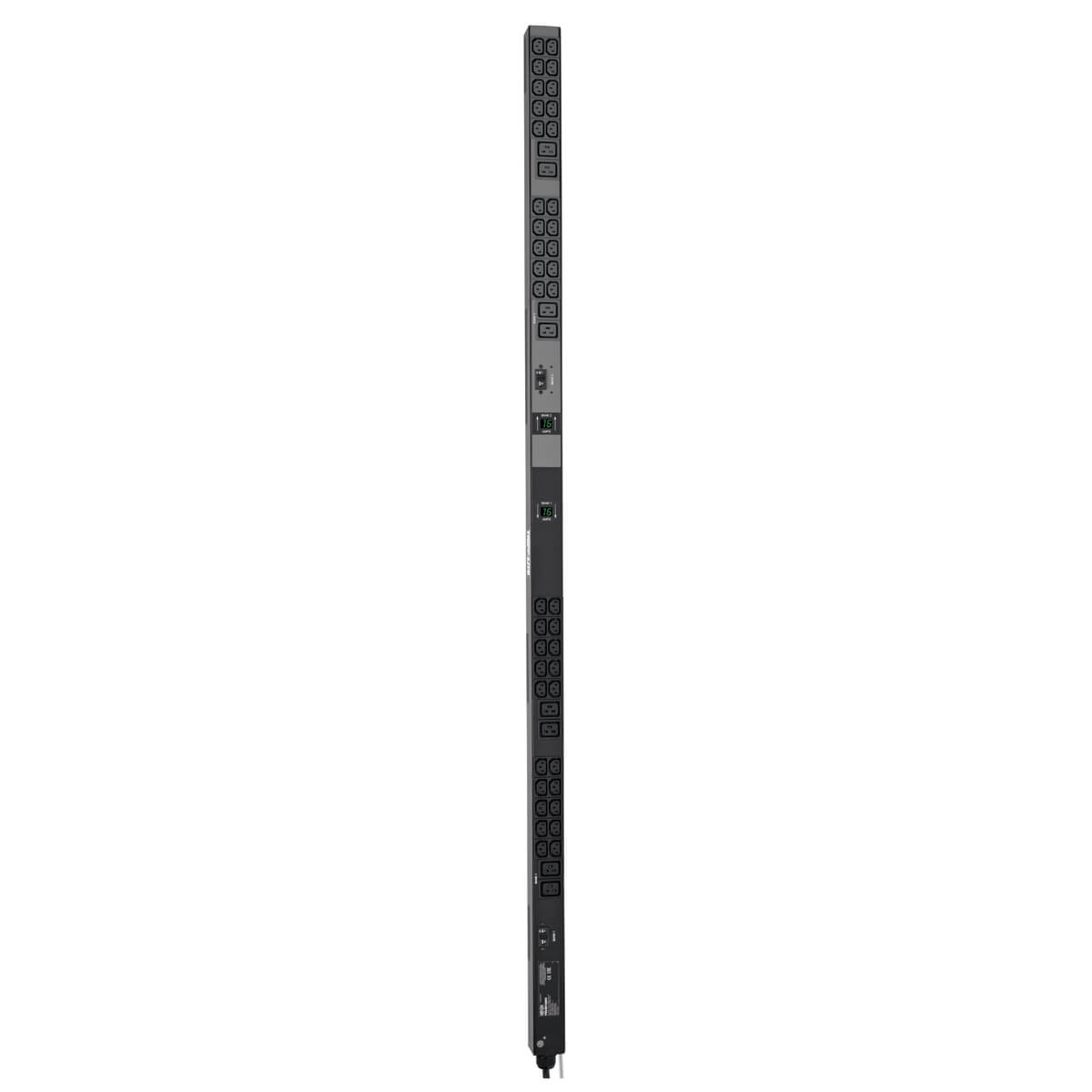 Tripp Lite 7.4kW Single-Phase Metered PDU, 230V Outlets (8 C19 and 40 C13), IEC-309 32A Blue Input, 10 ft. Cord, 0U Vertical, TAA, 70 in. - Image 3