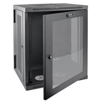 Tripp Lite SmartRack 15U Low-Profile Switch-Depth Wall-Mount Half-Height Rack Enclosure, Clear Acrylic Window, Hinged Back - Image 2