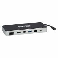 Tripp Lite USB Dock, Triple Display - 4K HDMI & mDP, VGA, USB 3.2 Gen 1, USB-A/C Hub, GbE, 60W PD Charging, Black